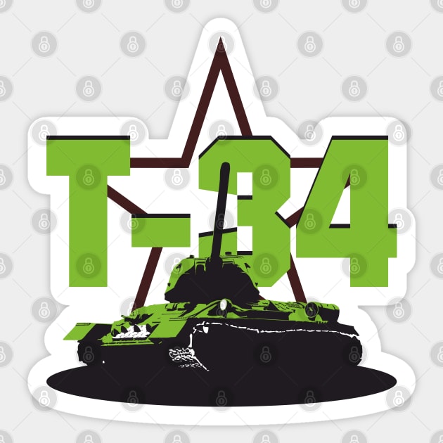 Soviet medium tank T-34-85 Sticker by FAawRay